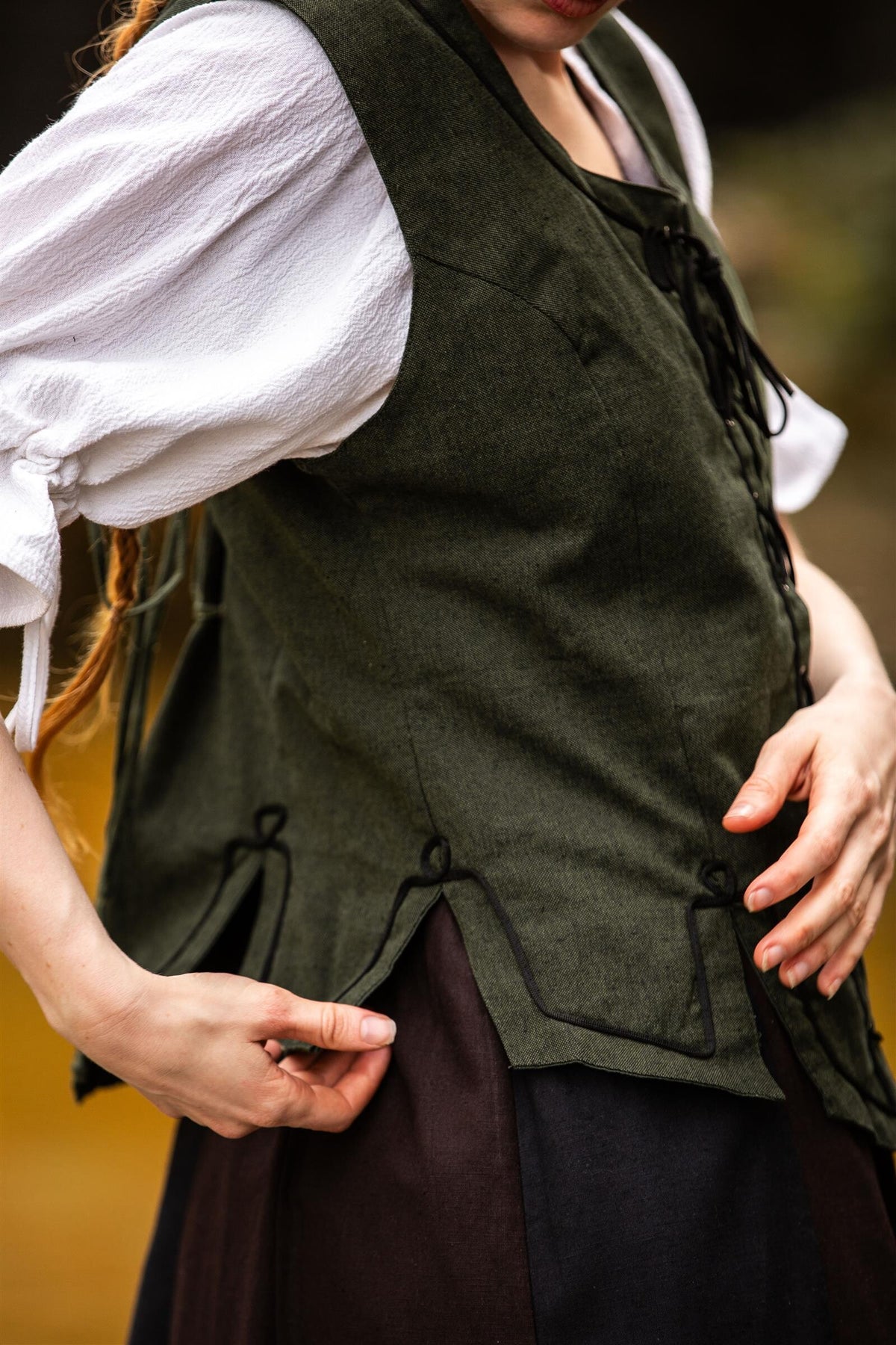 Middelalderlig doublet Christine grønn