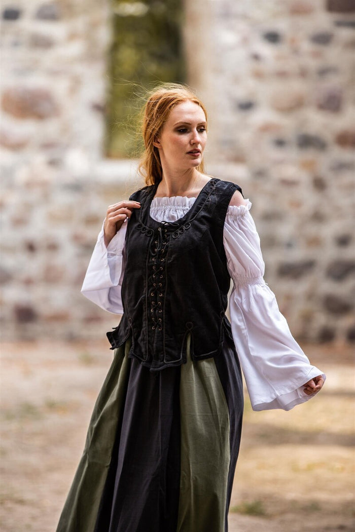 Doublet Odette, katoenfluweel, zwart