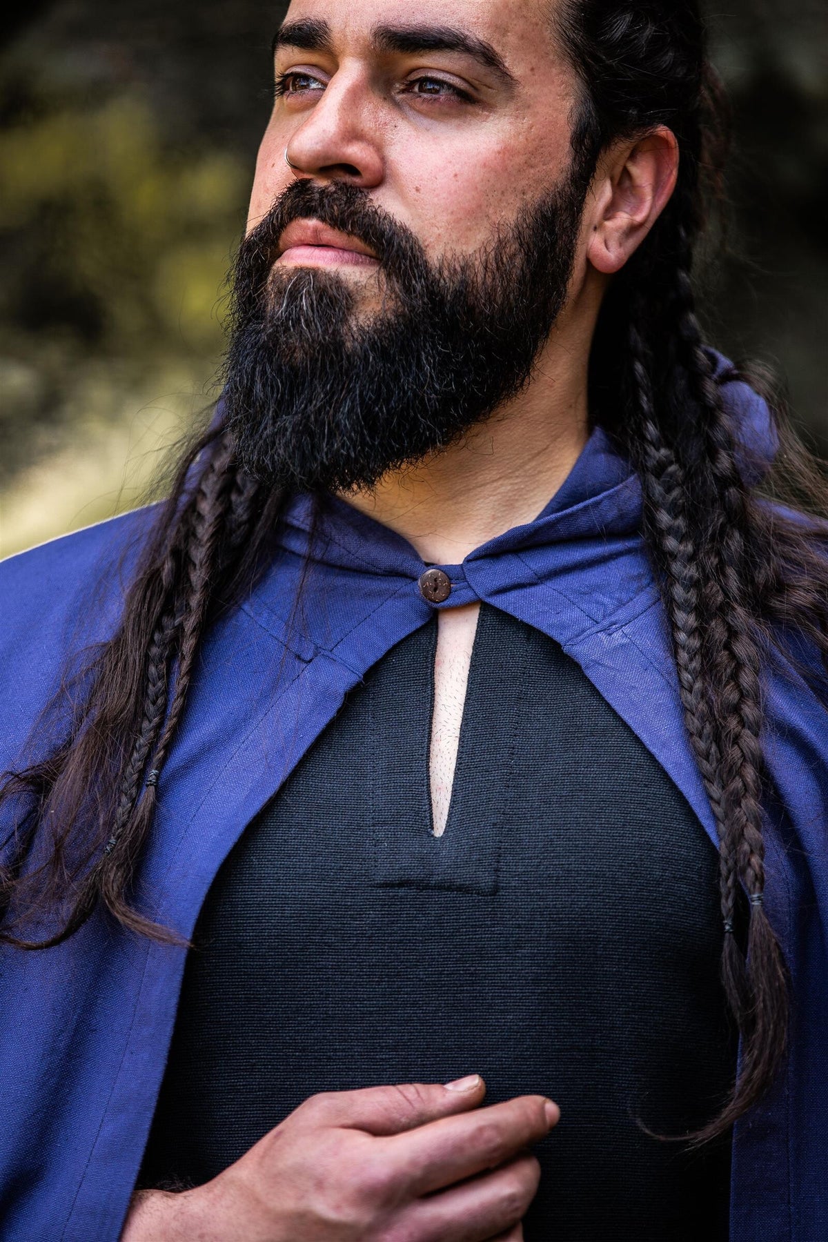 Capa de algodón, azul