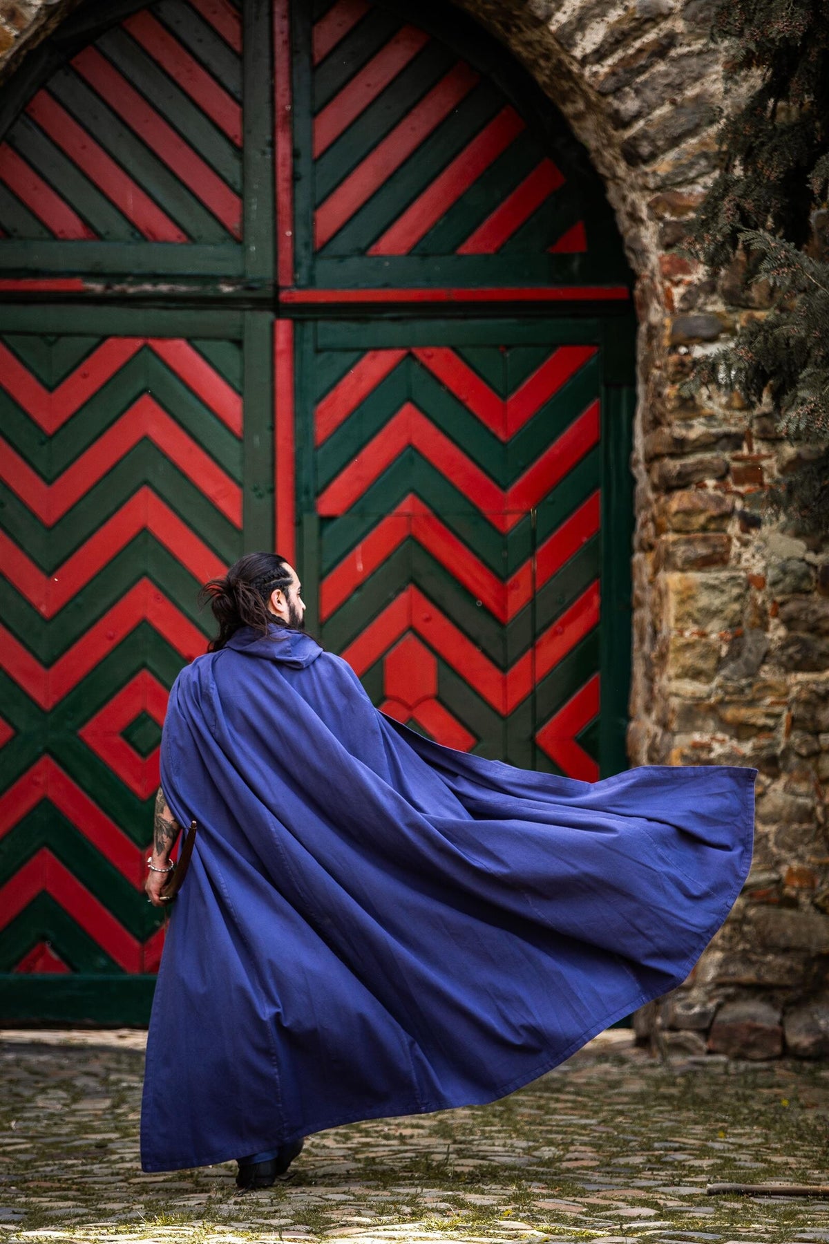 Capa de algodón, azul