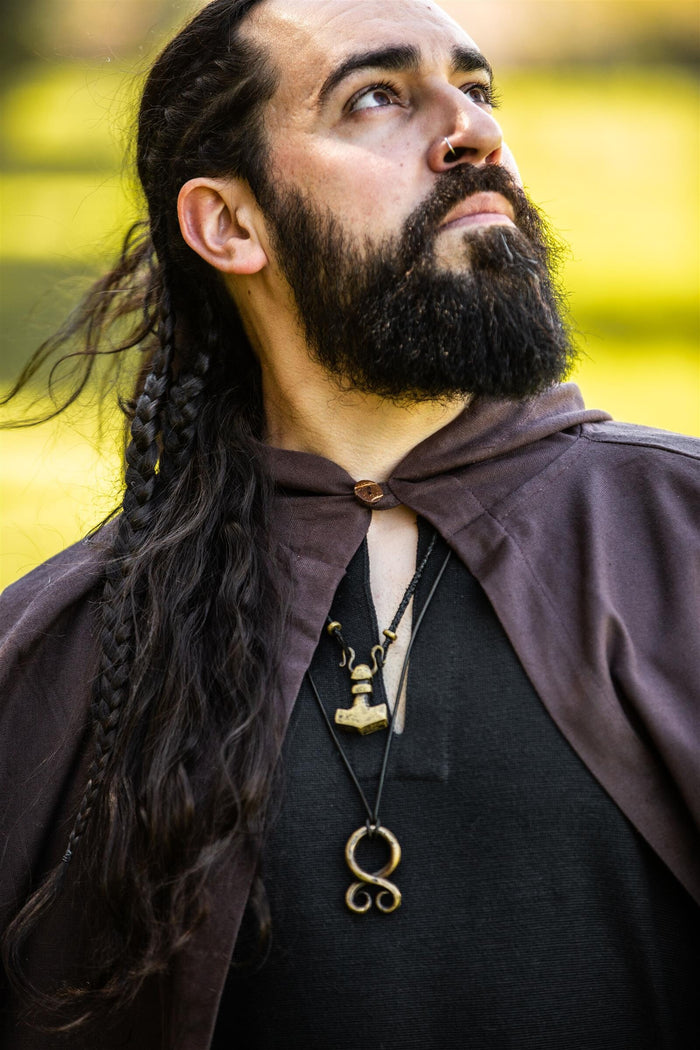 Bomullsmantel, mörkbrun