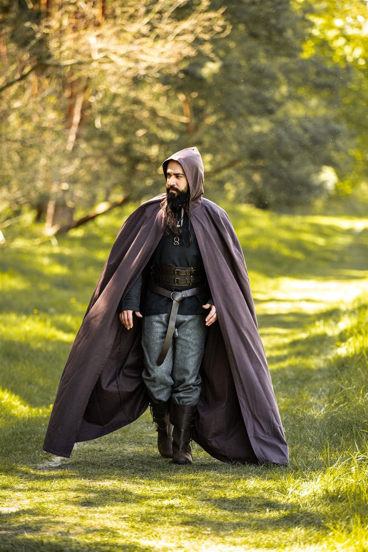 Bomullsmantel, mörkbrun