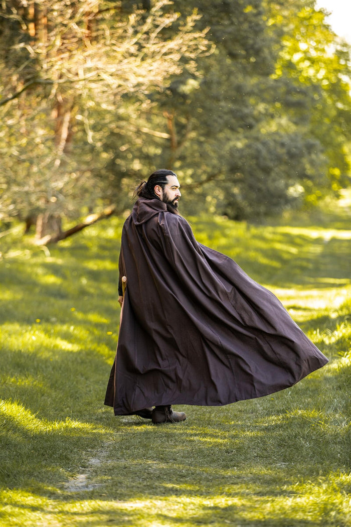 Bomullsmantel, mörkbrun