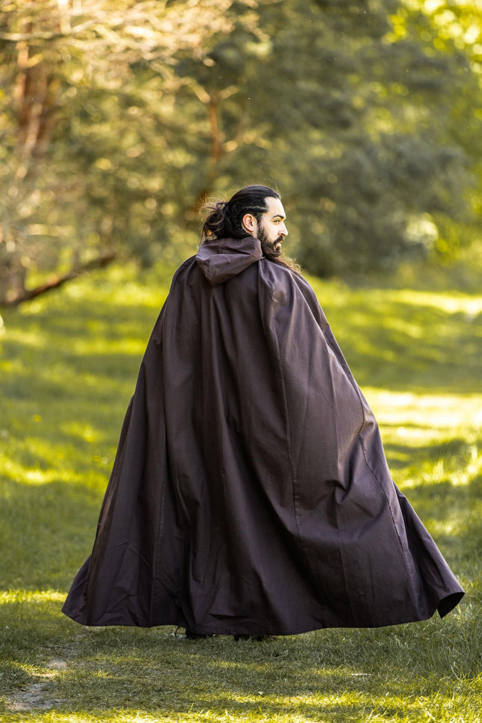 Bomullsmantel, mörkbrun