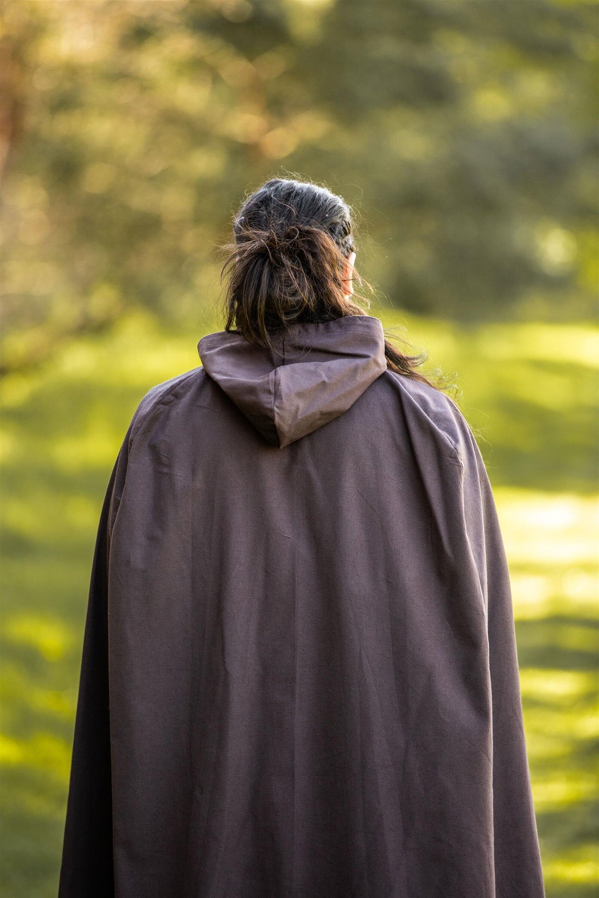 Bomullsmantel, mörkbrun