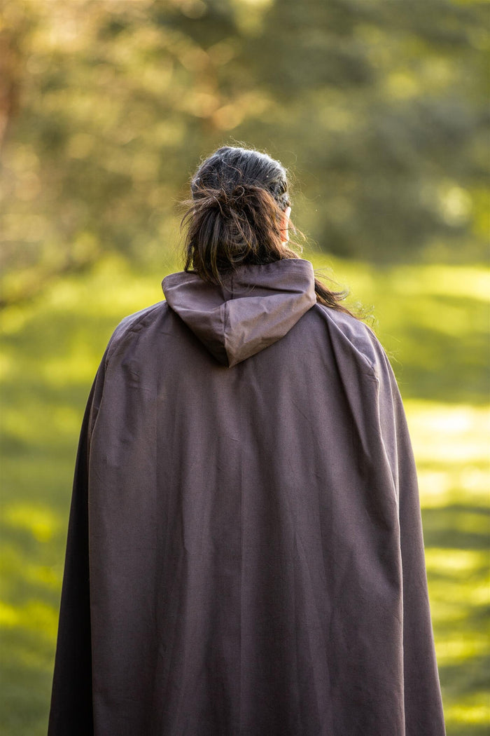 Bomullsmantel, mörkbrun