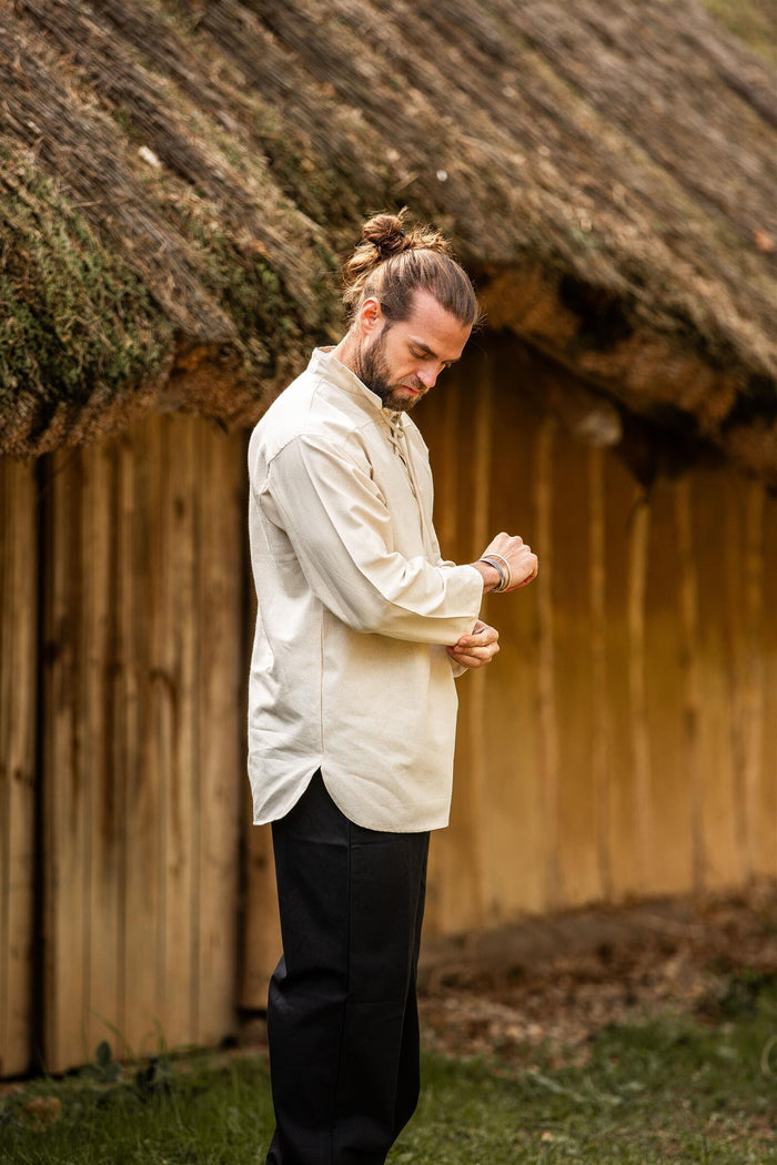 Handvävd skjorta, crème