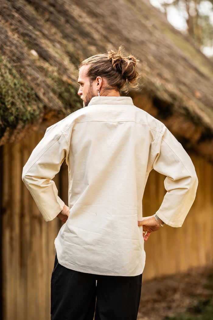 Handvävd skjorta, crème
