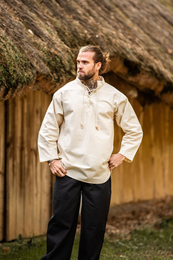 Handvävd skjorta, crème