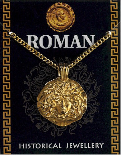 Romeinse Medusahanger, verguld tin
