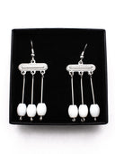 Romain boucles d'oreilles Julia, couleur argent avec perles