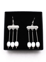 Romain boucles d'oreilles Julia, couleur argent avec perles