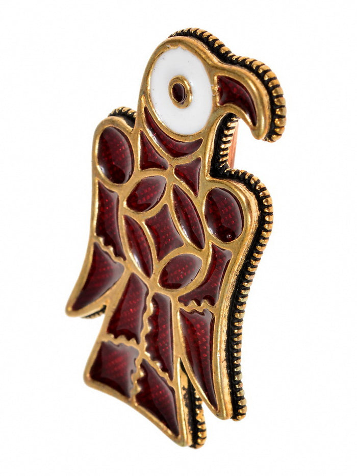 Oostgotische adelaarsfibula, links, verzilverd brons