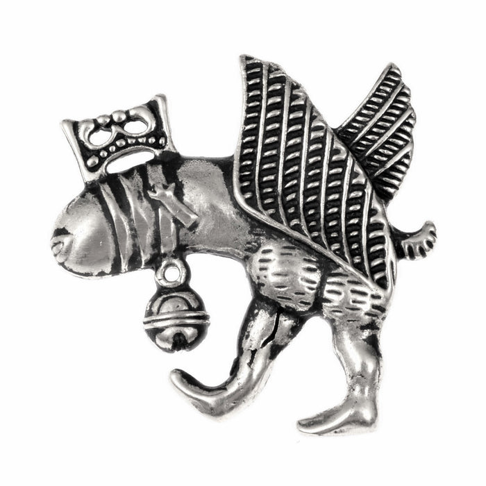 Romarska znakna krilata figura s krono, 14.-15. stoletje, bron