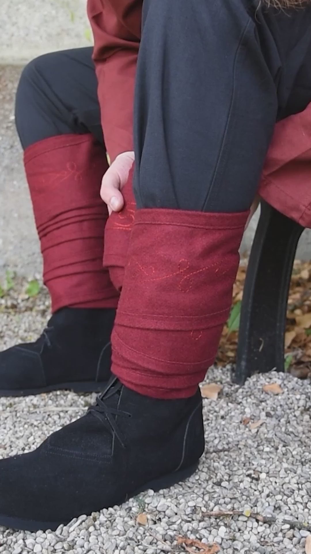 Owijacze na nogi Duco, czerwone, mieszanka wełny