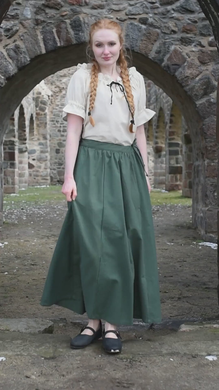 Medeltida kjol Konstanze, grön