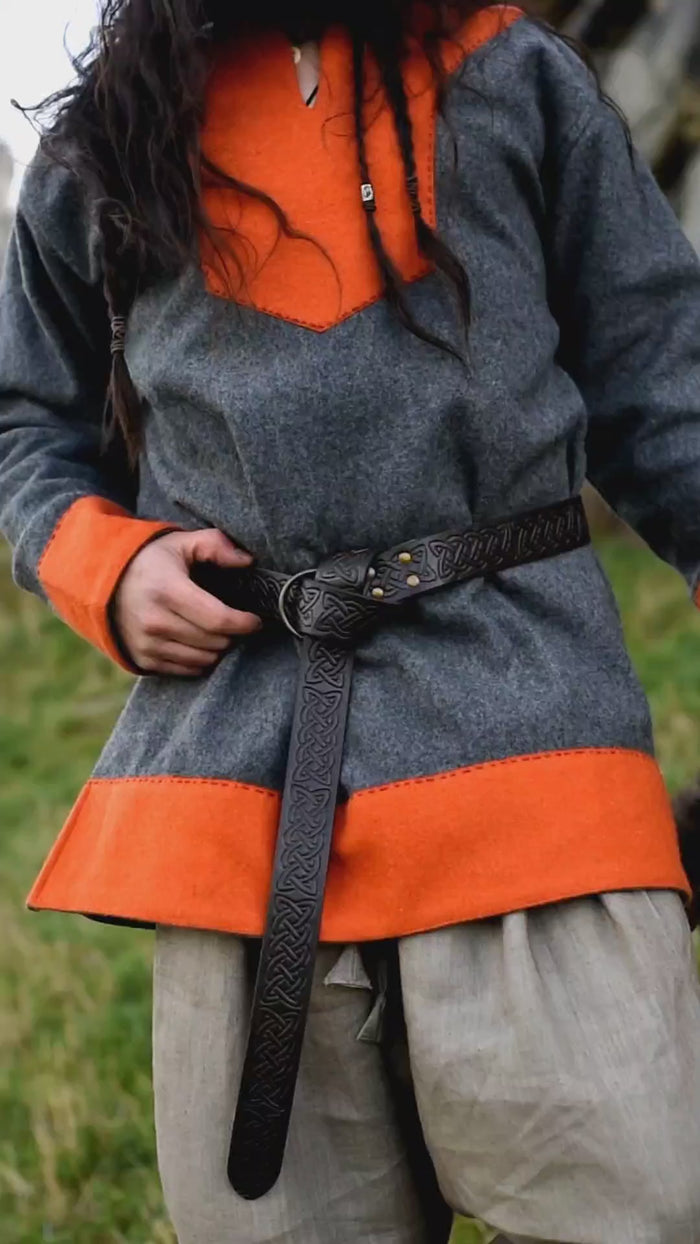 Keltische riem met ringsluiting,zwart