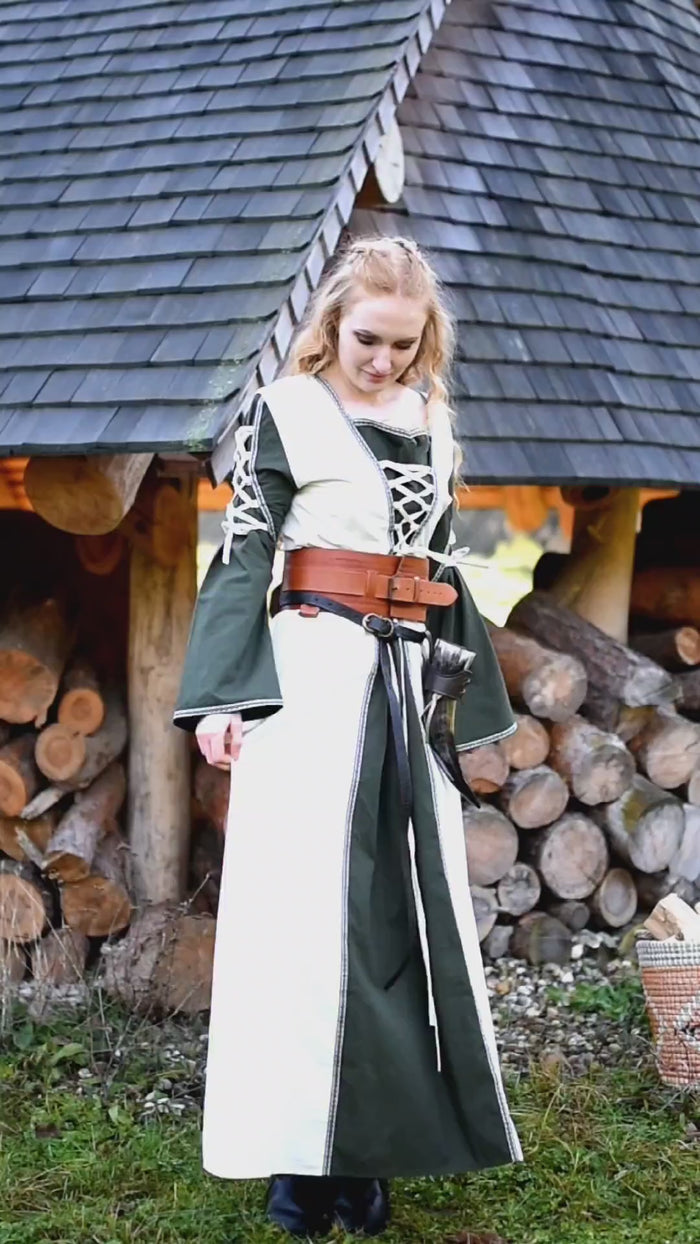 Middeleeuwse jurk Serena, groen