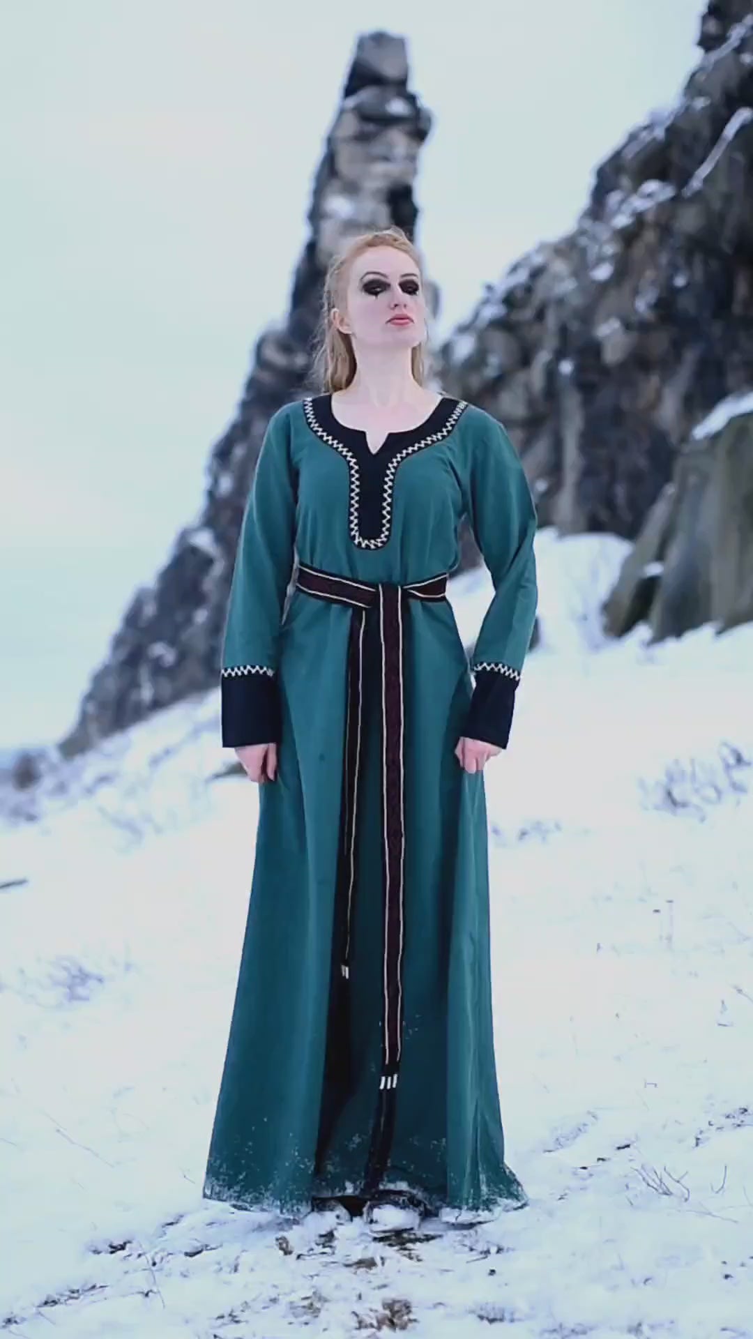 Vikingaklänning Lagertha, grön