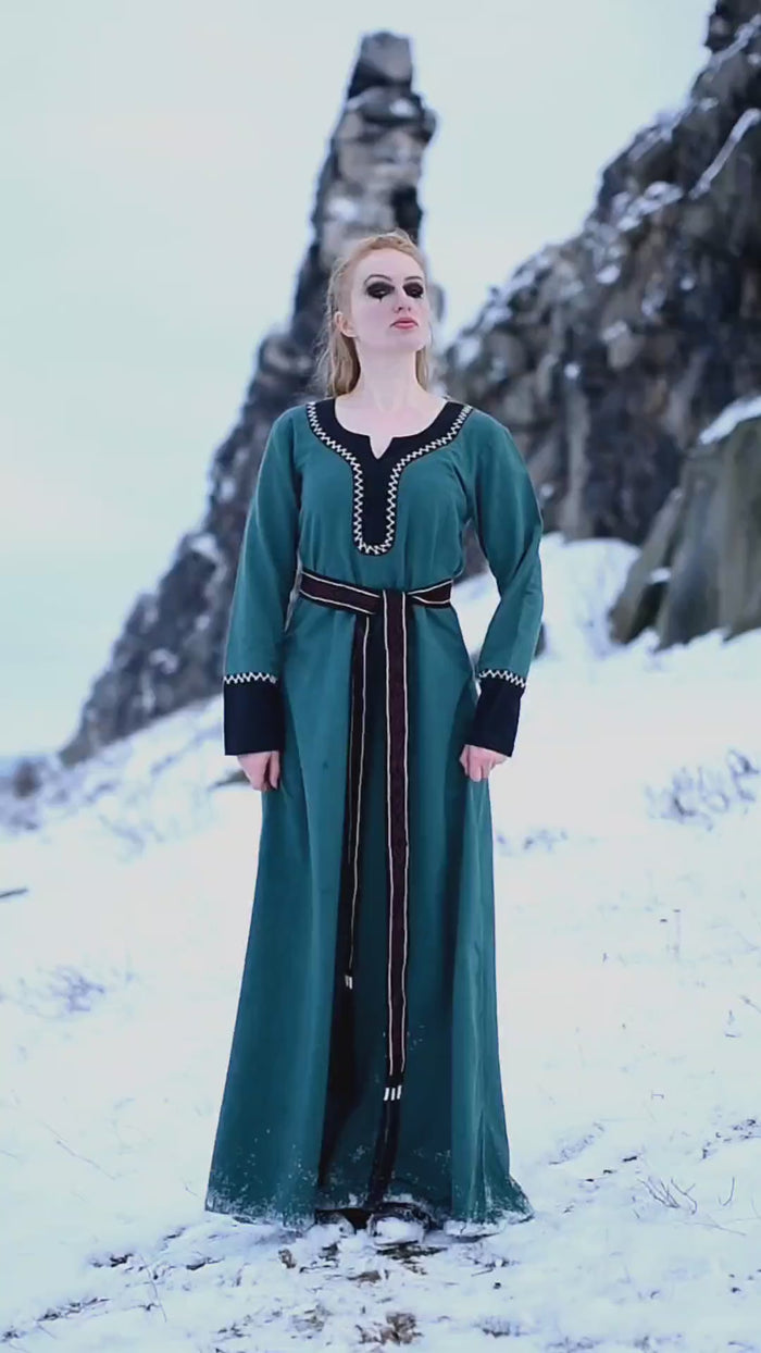 Vikingaklänning Lagertha, grön