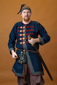 Rusvik Viking kaftan Kosma, blauw, wolmix
