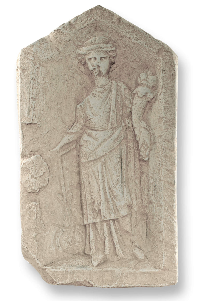Wandreliëf Fortuna, Romeinse godin van geluk en lot, Alabastergips