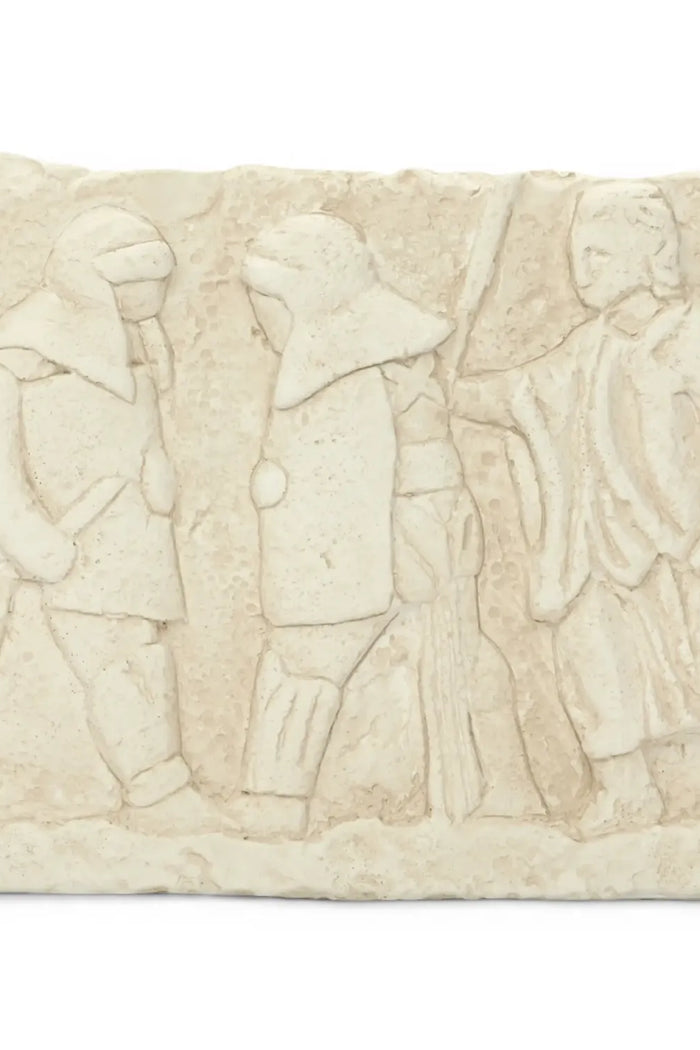 Wandreliëf gladiatorengevecht, Alabastergips