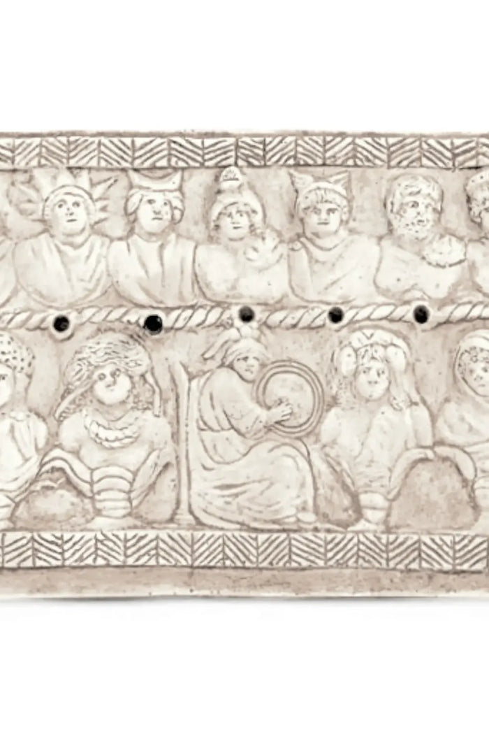 Wandreliëf maankalender van Trier, Alabastergips