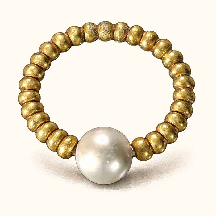 Romeinse ring Pompeji, witte parel