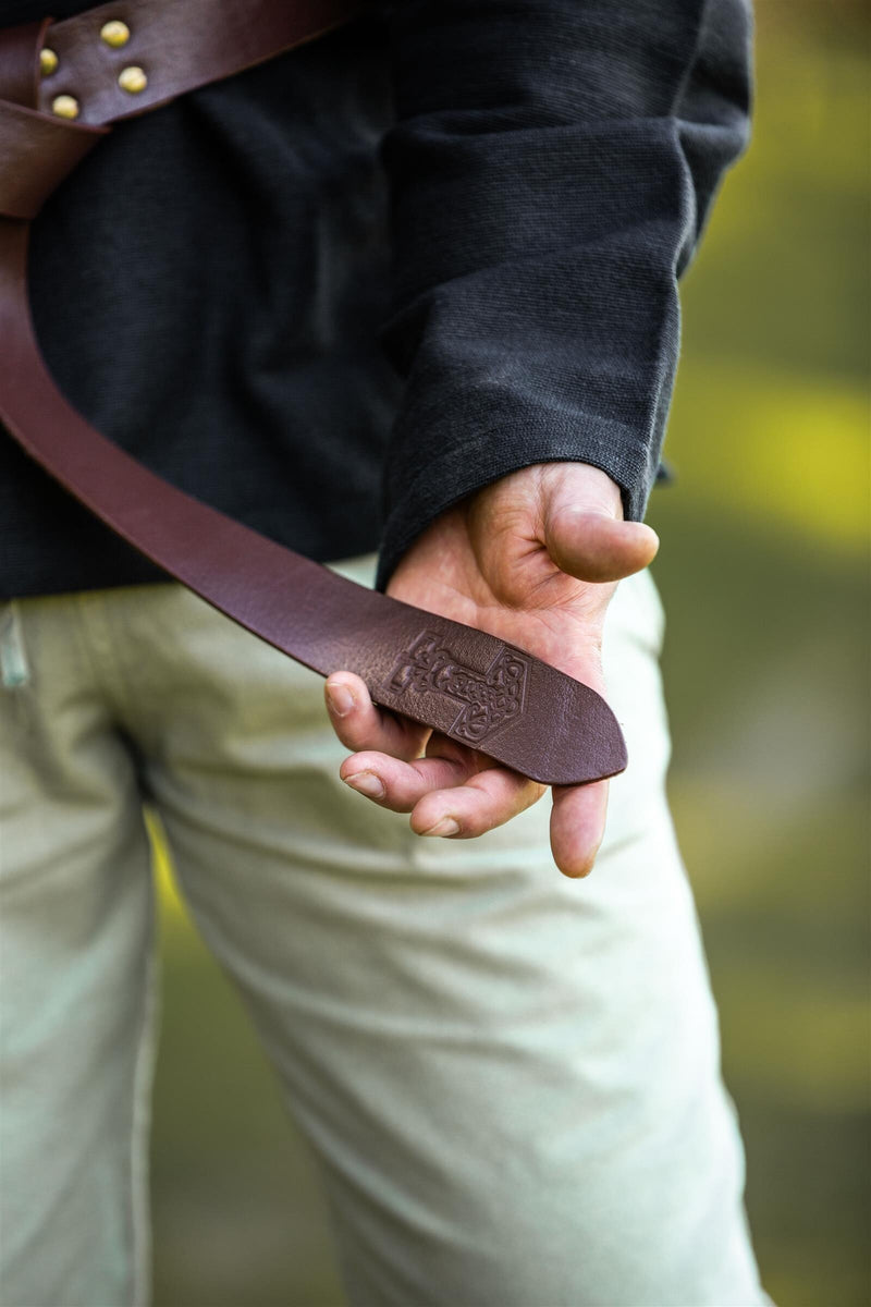 Cinturón con martillo de Thor, marrón