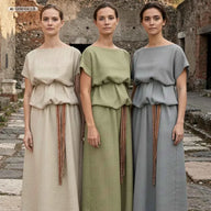 Roman women's tunic linen, cream