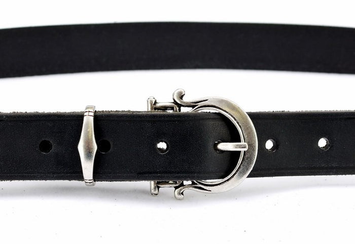 Classical Roman belt, 3cm, brown leather, silver plated brass