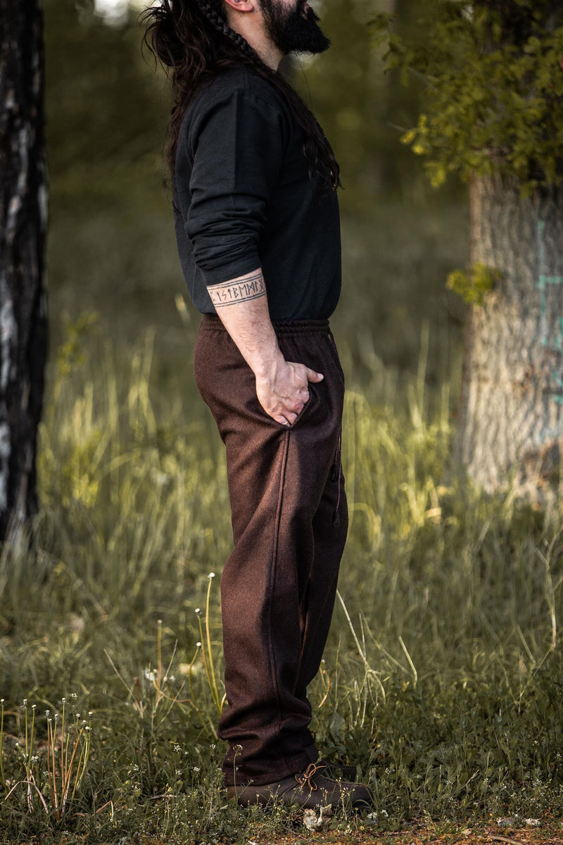 Bukser Edgar, brun, uldblanding