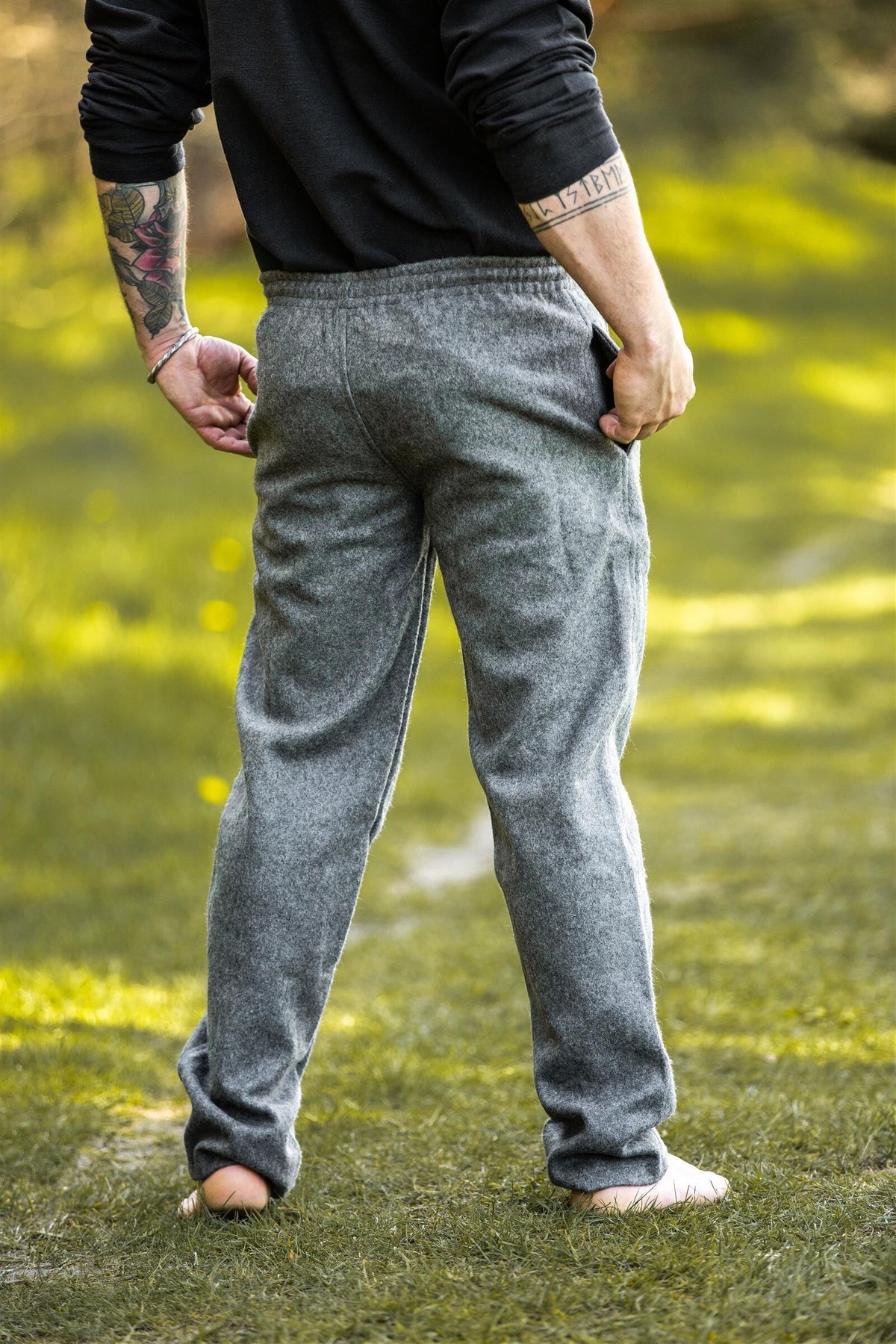 Spodnie Edgar, szare, mieszanka wełny