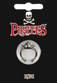 Piratenring doodshoofd, tin