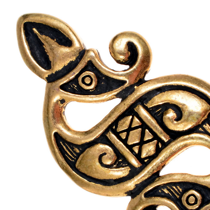 Keltisch zeepaardje-amulet, 1e eeuw, verzilverd brons