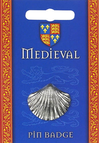 Pelgrimsbadge sint-jakobsschelp, tin