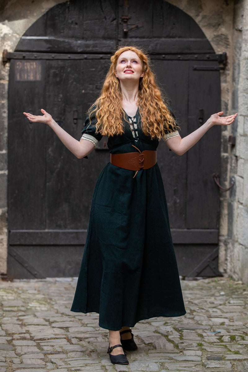 Renaissance sommerkjole Denise, grøn-natur