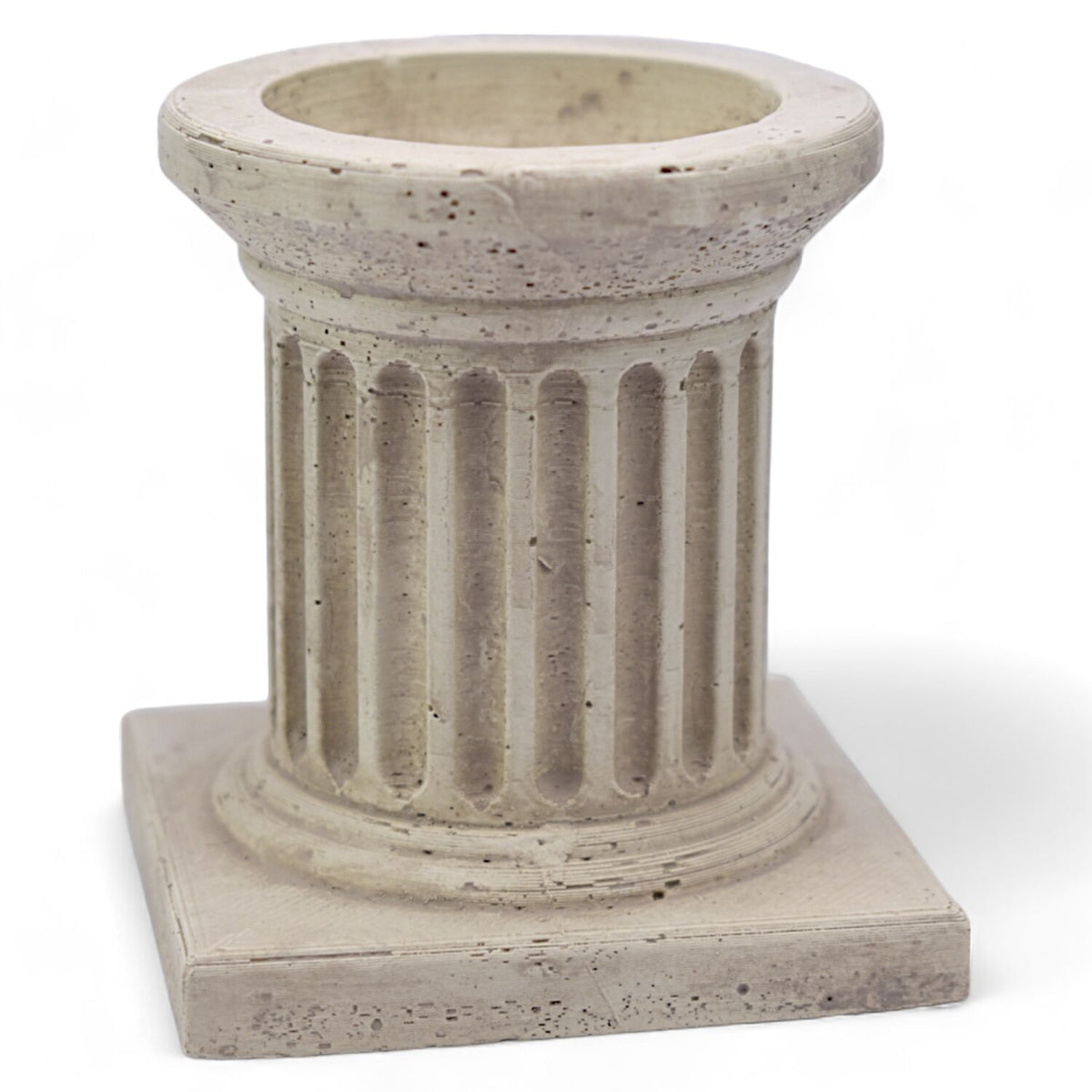 Suporte para velas, coluna romana, gesso de alabastro