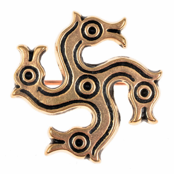 Romeinse paardenkopfibula (tetraskelion), brons