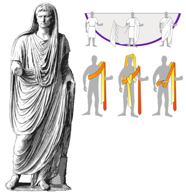 Toga praetexta romana con clavi roja, 5m
