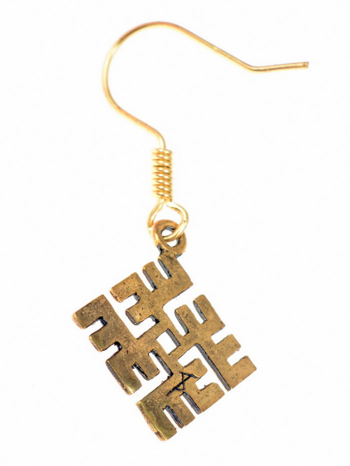Baltische Ugunskrusts-Ohrringe (Feuerkreuz), Bronze