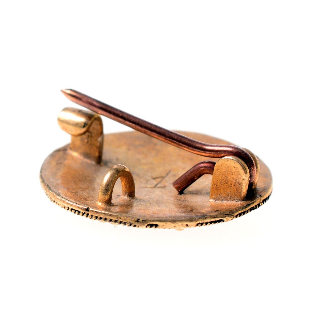 Wikinger-Scheibenfibel mit Granulation, Bronze