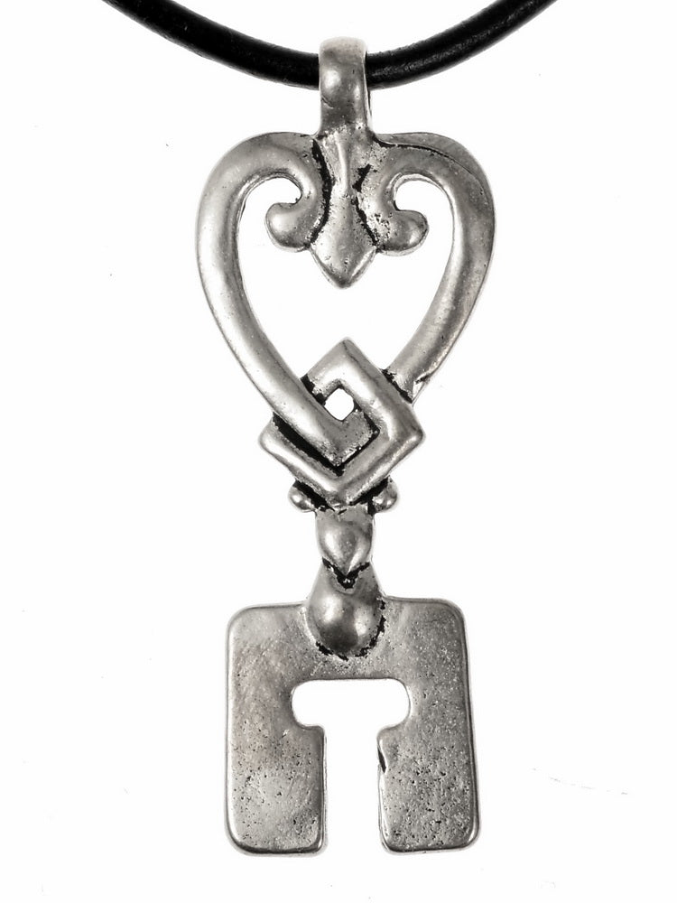 Viking key heart shape Sigtuna, silvered bronze