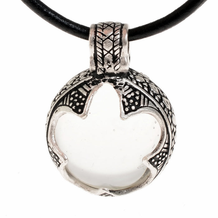 Viking pendant rock crystal Gotland, S, silvered bronze