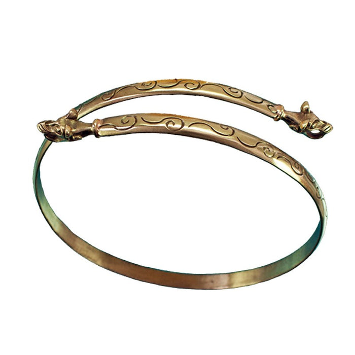 Armband med varghuvuden, justerbar, brons
