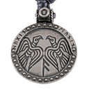 Odin-amulet z krokarji in runami, kositer