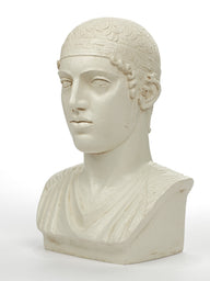 Buste wagenrenner van Delphi, Griekse replica, Alabastergips