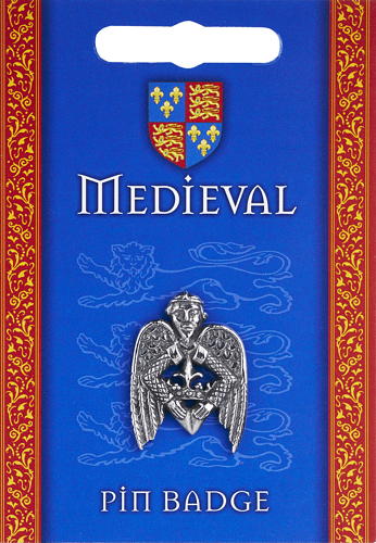 Pelgrimsinsigne gevleugeld hart, tin