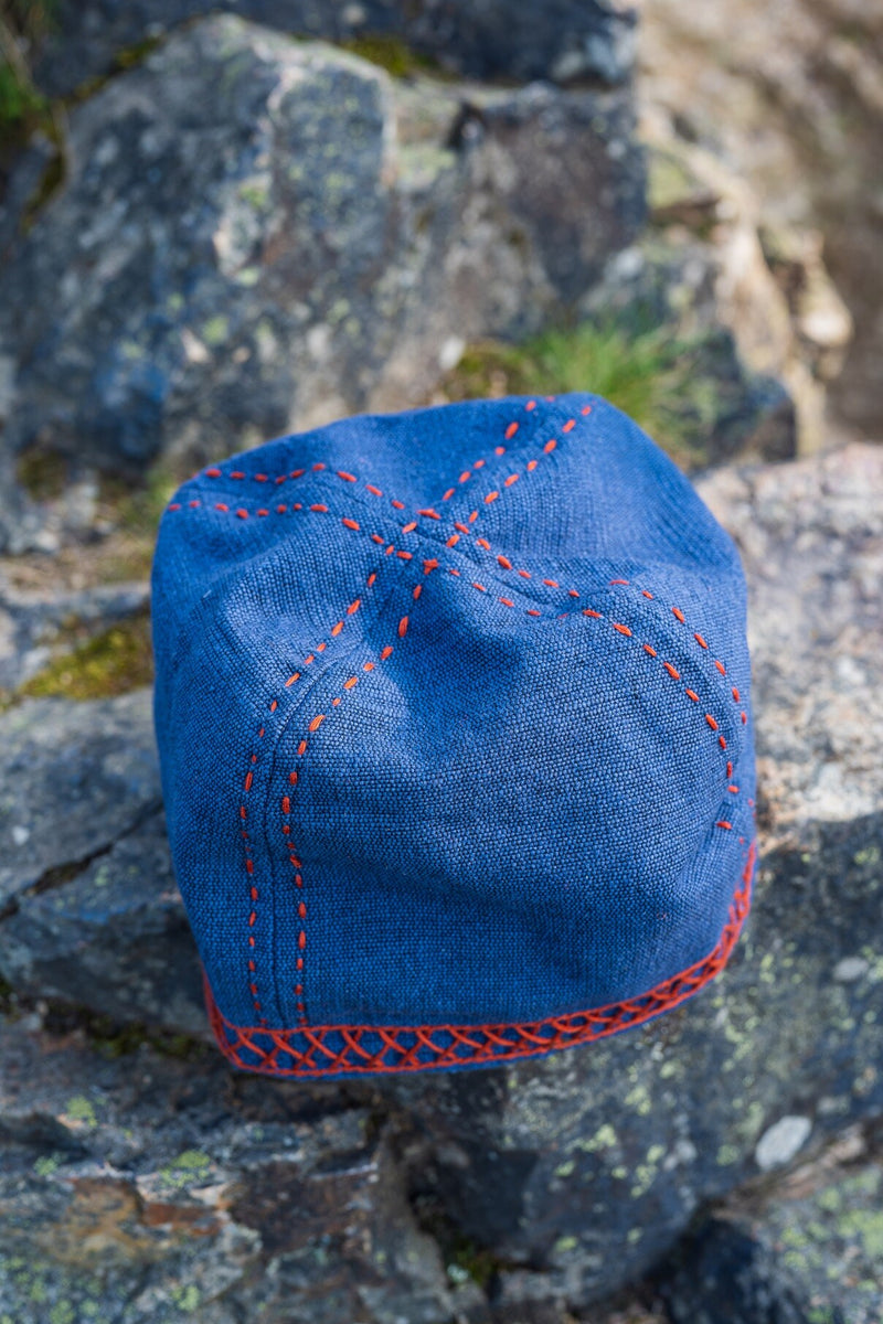 Bonnet viking brodé Ulf, bleu